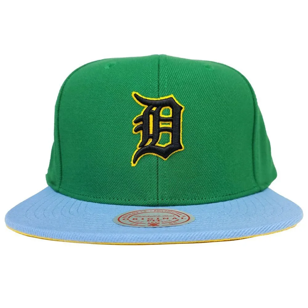 Detroit Tigers Mitchell & Ness MLB Snapback‎ Hat Cap 3D Logo Green Blue NWT